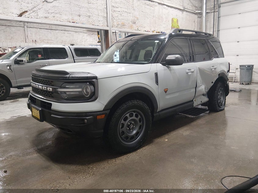 Vin: 3fmcr9d97mra48080, lot: 46696990, ford bronco sport badlands 20212
