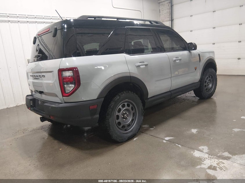 Vin: 3fmcr9d97mra48080, lot: 46696990, ford bronco sport badlands 20214