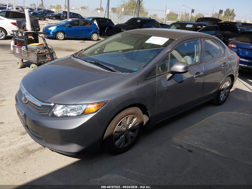 Vin: 2hgfb2f55ch531439, lot: 46697406, honda civic sdn lx 20122