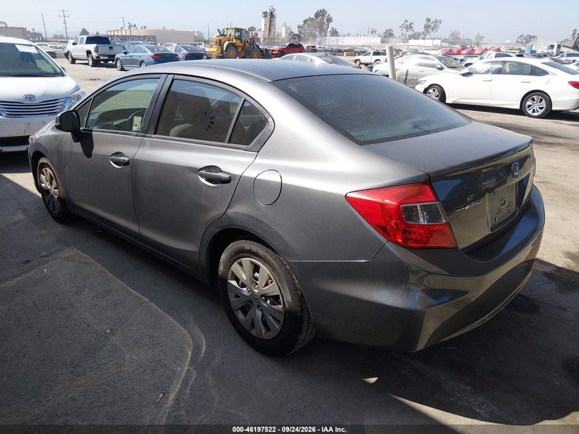 Vin: 2hgfb2f55ch531439, lot: 46697406, honda civic sdn lx 20123