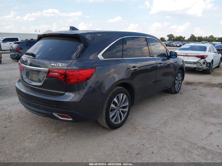Vin: 5fryd3h48gb014674, lot: 46697858, acura mdx technology   acurawatch plus packages/technology package 20164