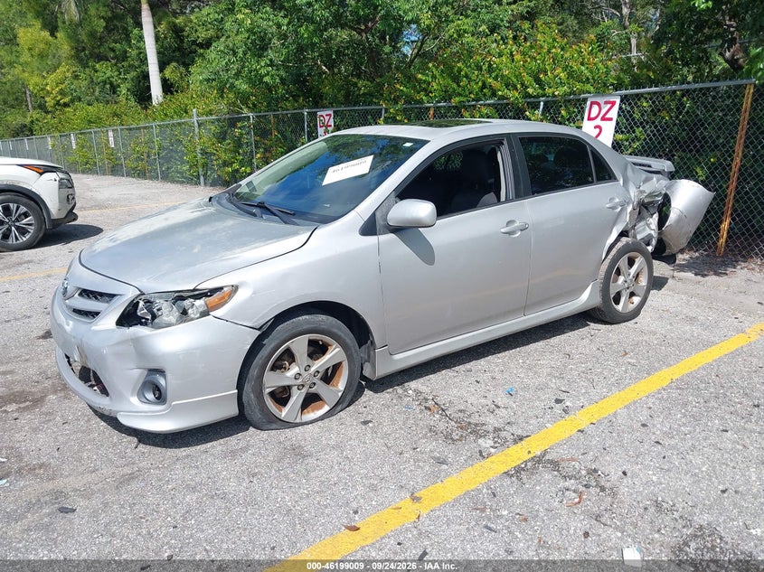 Vin: 2t1bu4ee5bc658480, lot: 46698921, toyota corolla s 20112