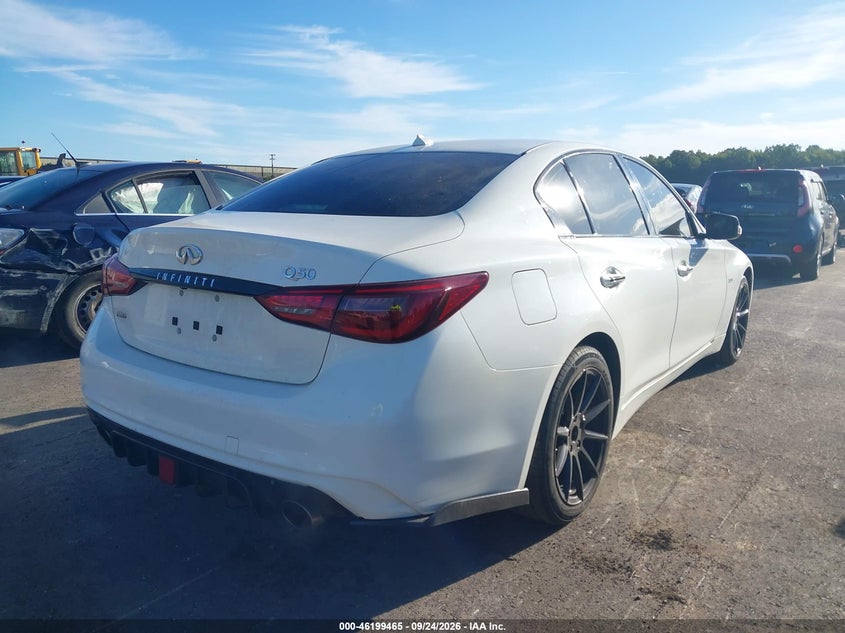 Vin: jn1ev7ar3jm430681, lot: 46699377, infiniti q50 3.0t luxe 20184