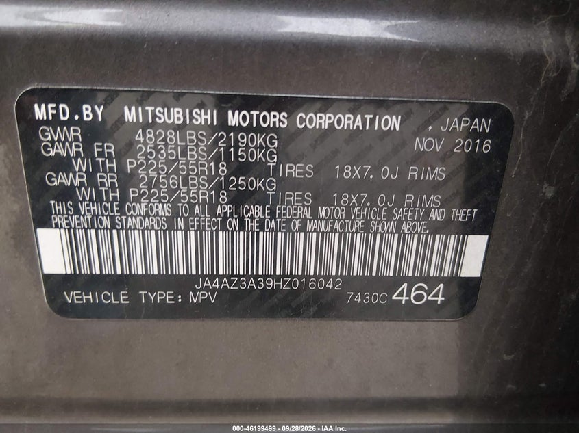 2017 MITSUBISHI OUTLANDER SE/SEL · Фото 9