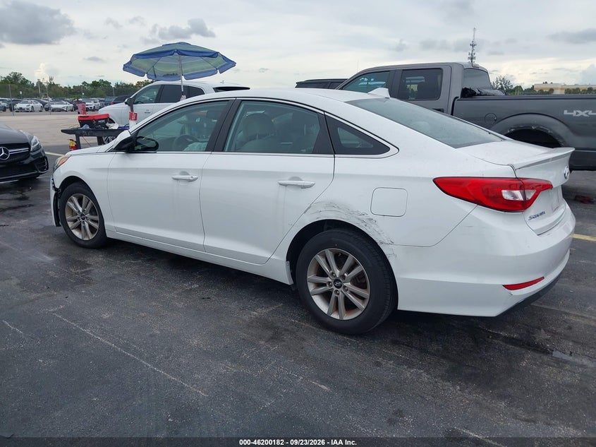 Vin: 5npe24af4gh381391, lot: 46700094, hyundai sonata 2.4l se 20163