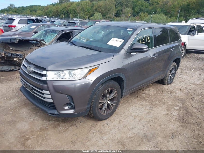 Vin: 5tdzarfh7js039186, lot: 46700190, toyota highlander le 20182