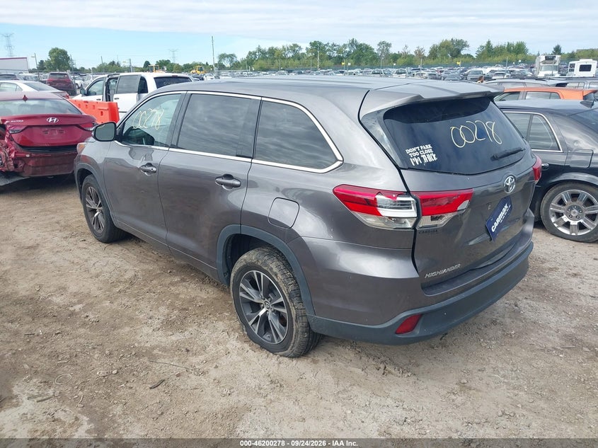 Vin: 5tdzarfh7js039186, lot: 46700190, toyota highlander le 20183