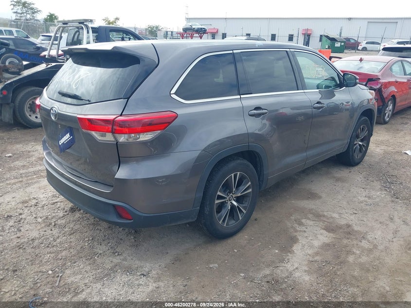 Vin: 5tdzarfh7js039186, lot: 46700190, toyota highlander le 20184