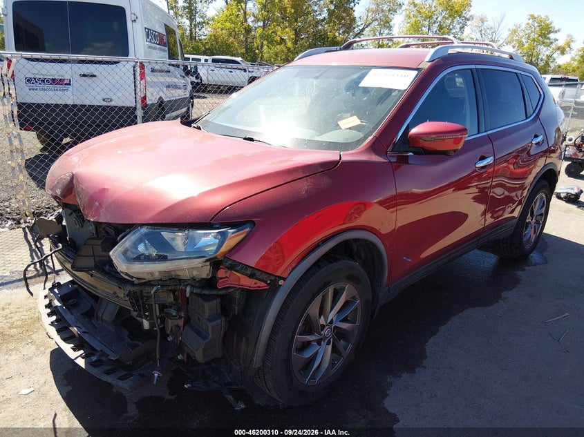 2016 Nissan Rogue Sl, Удар спереди, IAAI, VIN JN8AT2MV3GW144697 — фото 2