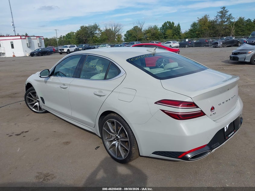 Vin: kmtg34sc1su148384, lot: 46700371, genesis g70 2.5t awd 20253