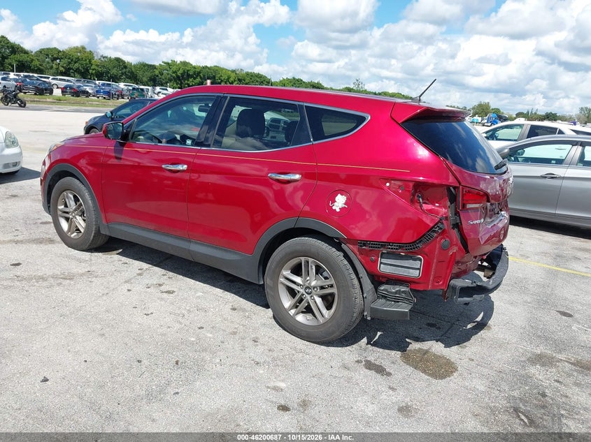 Vin: 5xyzt3lv6jg550604, lot: 46700599, hyundai santa fe sport 20183