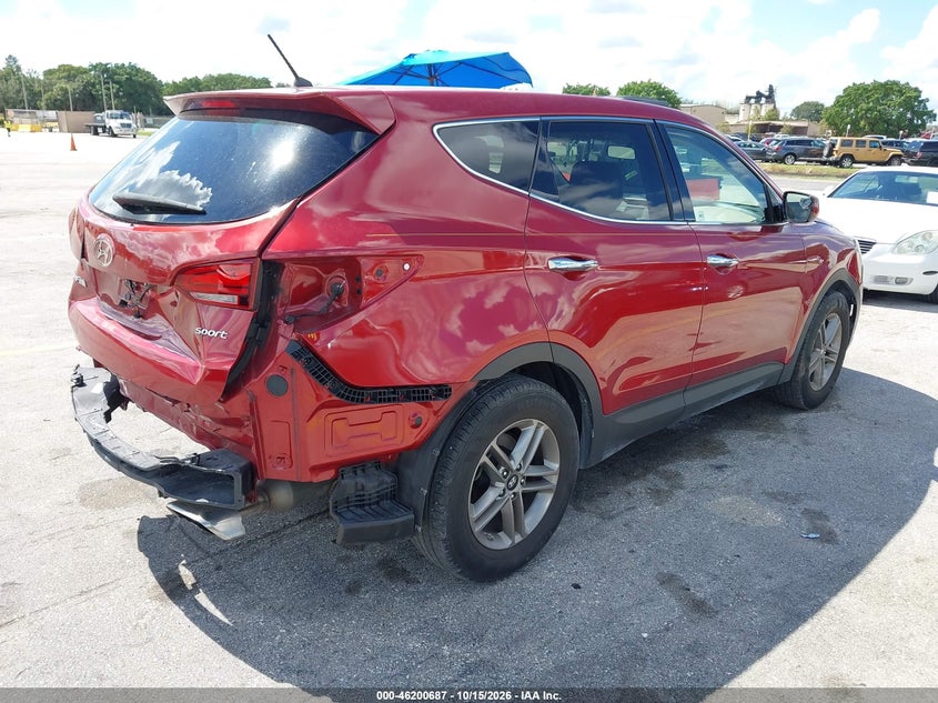 Vin: 5xyzt3lv6jg550604, lot: 46700599, hyundai santa fe sport 20184