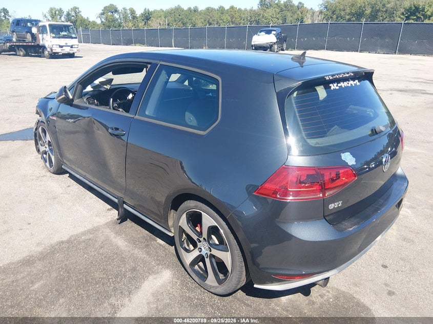 Vin: 3vwtt7au7fm079619, lot: 46700700, volkswagen golf gti 2.0t s 2-door 20153