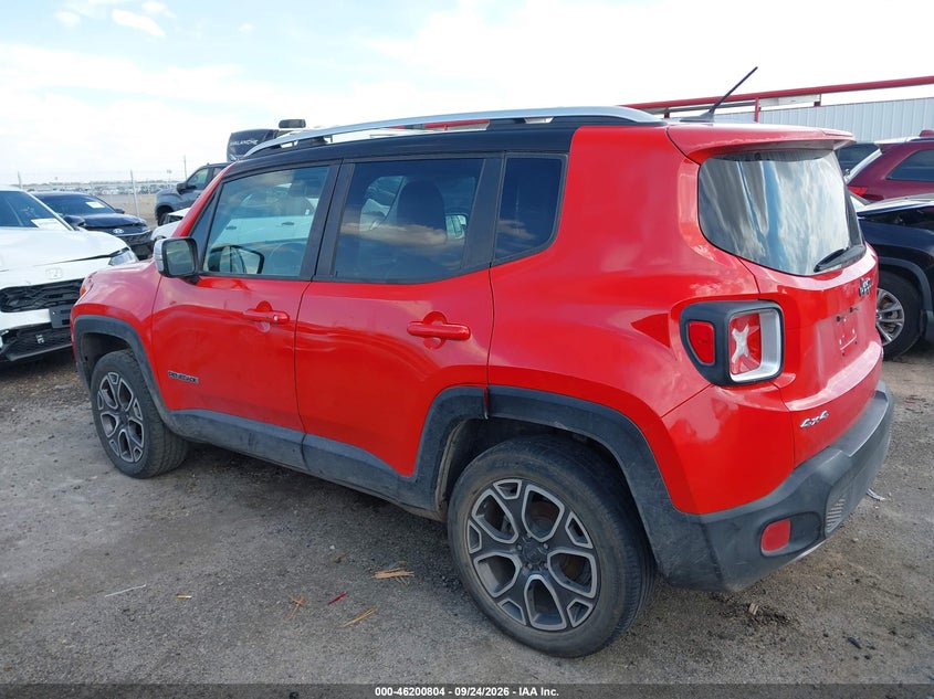 Vin: zaccjbdt5gpd07081, lot: 46700716, jeep renegade limited 20163