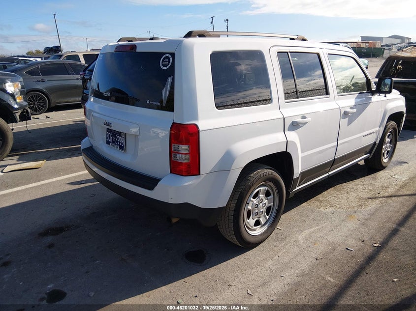 Vin: 1c4njpba9gd583270, lot: 46700944, jeep patriot sport 20164