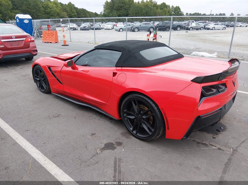 Vin: 1g1yj3d7xe5107522, lot: 46700963, chevrolet corvette stingray z51 20143