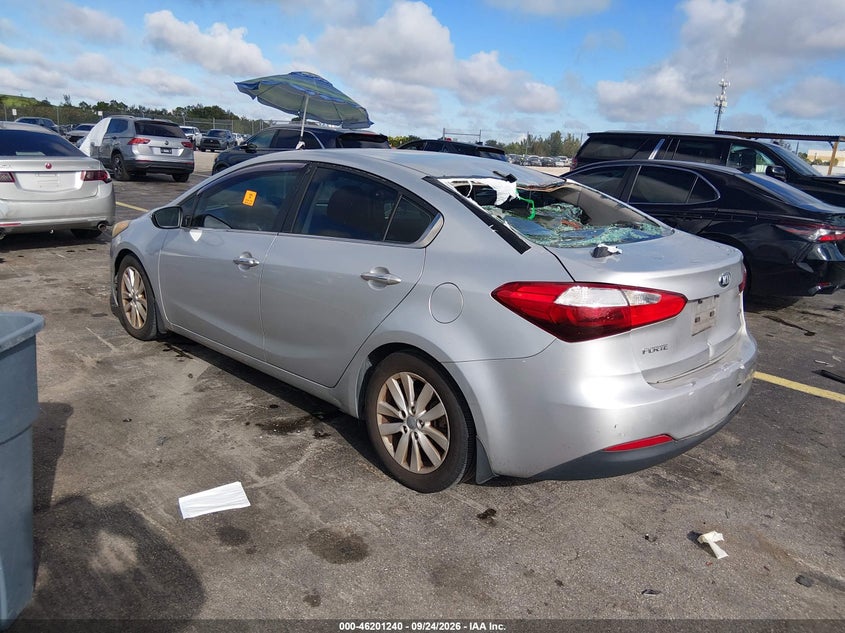 Vin: knafx4a82f5308362, lot: 46701152, kia forte ex 20153