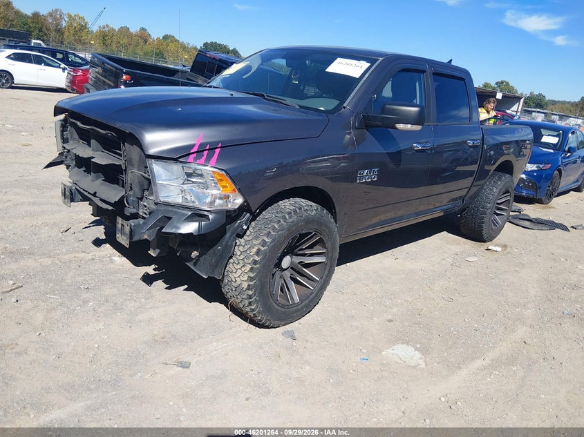 2016 Ram 1500 Big Horn, Front & Rear, IAAI, VIN 1C6RR7LG8GS343322 — photo 2
