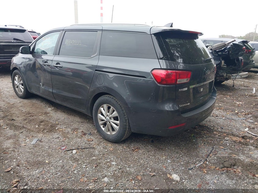 Vin: kndmb5c14f6053920, lot: 46701245, kia sedona lx 20153