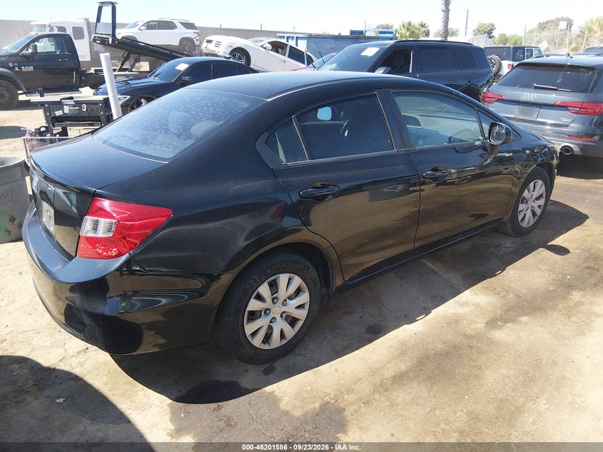 Vin: 19xfb2f54ce327130, lot: 46701498, honda civic sdn lx 20124