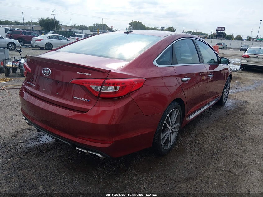 Vin: 5npe34ab5fh088592, lot: 46701647, hyundai sonata sport 2.0t 20154