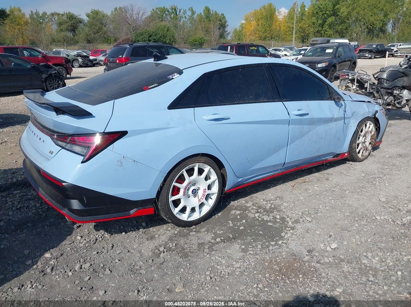 Vin: kmhlw4dk2su029876, lot: 46701990, hyundai elantra n 20254