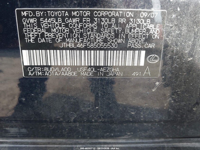 2008 LEXUS LS 460 · Фото 9
