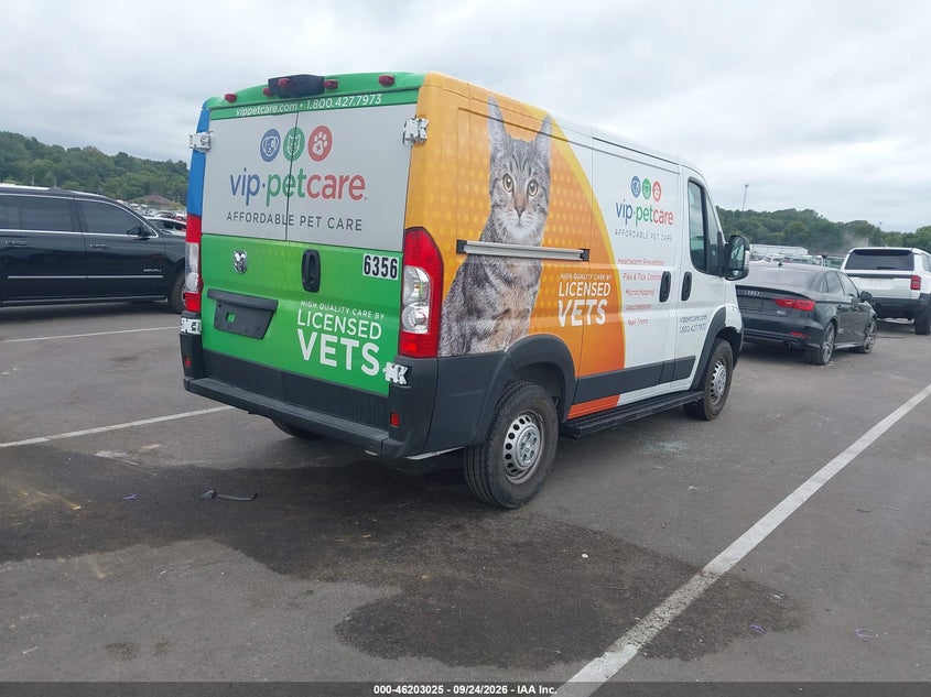 Vin: 3c6lrvngxte166356, lot: 46702937, ram promaster 1500 tradesman low roof 118 wb w/pass seat 20264