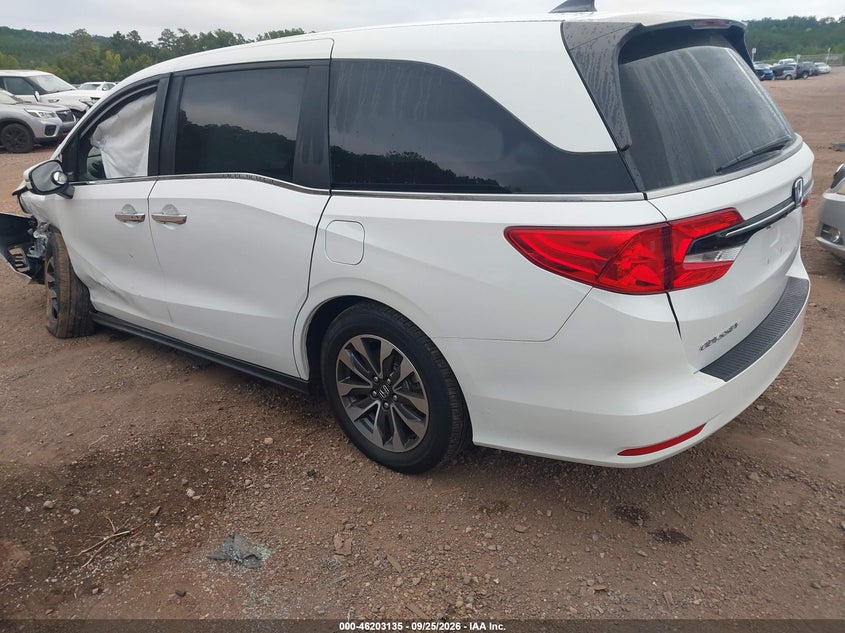 Vin: 5fnrl6h70nb004447, lot: 46703047, honda odyssey ex-l 20223