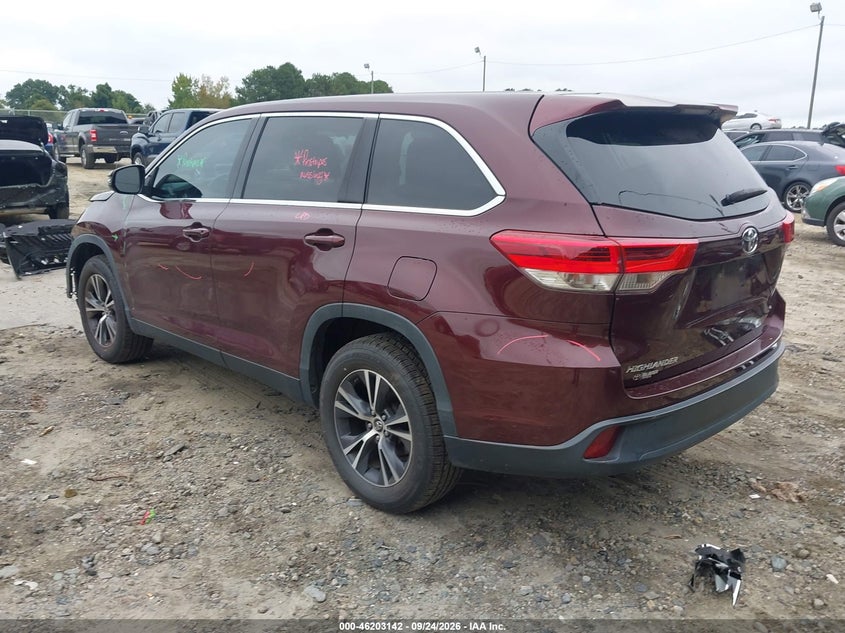 Vin: 5tdzarfh5ks058790, lot: 46703054, toyota highlander le 20193