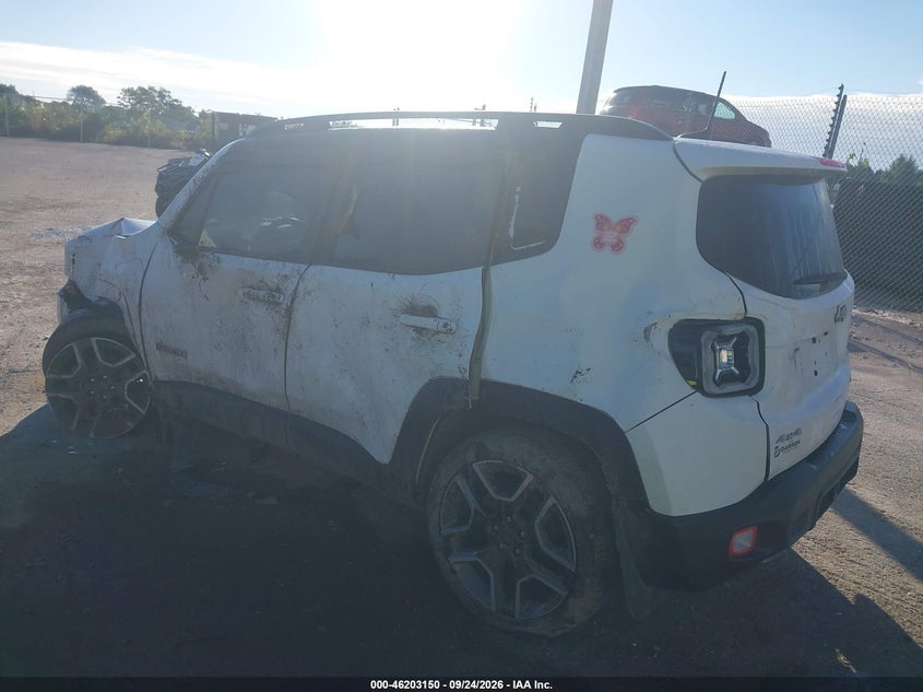 Vin: zacnjbd10lpl91650, lot: 46703062, jeep renegado limited 4x4 20203