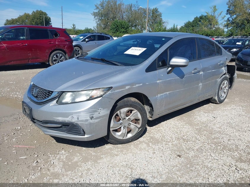 Vin: 19xfb2f55fe051562, lot: 46703119, honda civic lx 20152