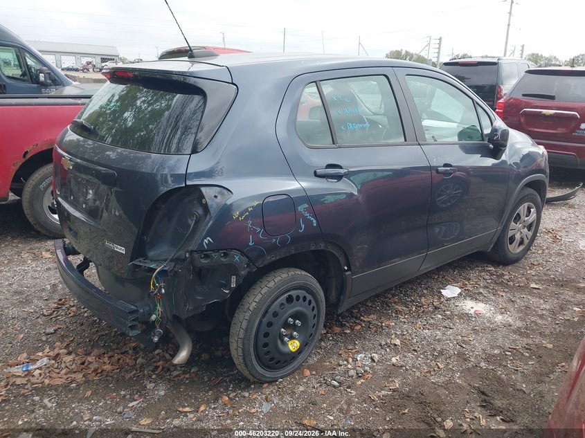 Vin: 3gncjksb6jl213034, lot: 46703132, chevrolet trax ls 20184