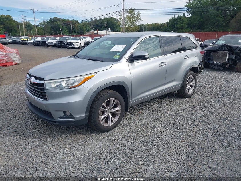 Vin: 5tdbkrfh1fs173486, lot: 46703143, toyota highlander le plus v6 20152