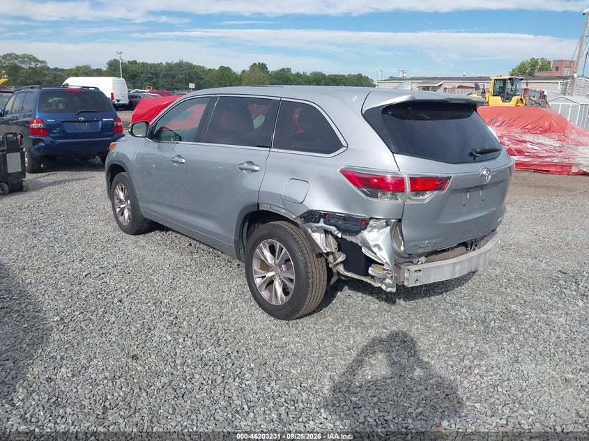 Vin: 5tdbkrfh1fs173486, lot: 46703143, toyota highlander le plus v6 20153