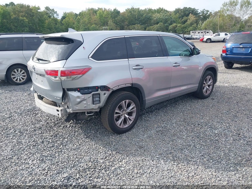 Vin: 5tdbkrfh1fs173486, lot: 46703143, toyota highlander le plus v6 20154