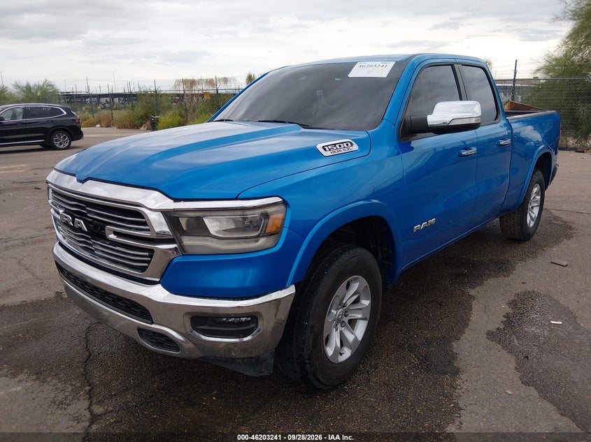 Vin: 1c6rredt7mn628507, lot: 46703153, ram 1500 laramie  4x2 6'4 box 20212
