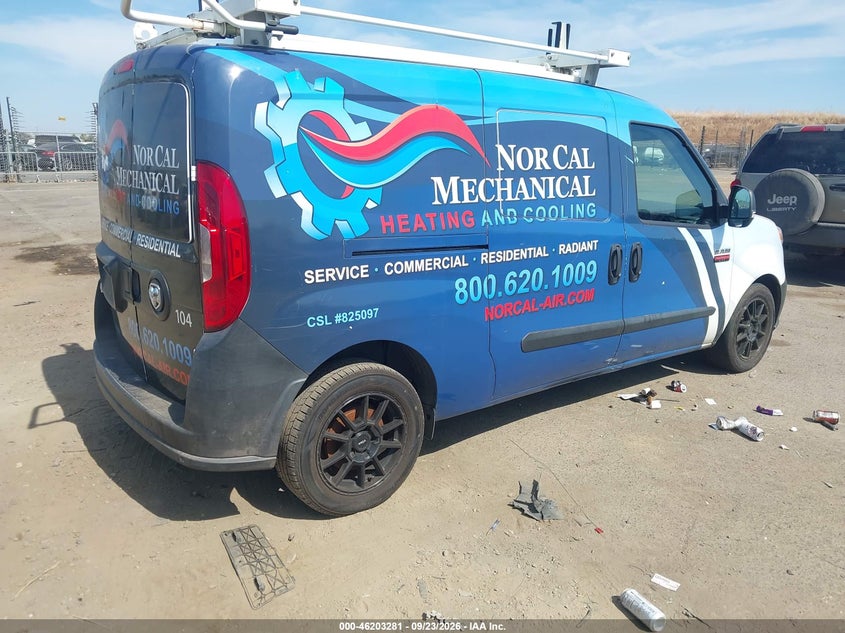 Vin: zfberfab7h6d99986, lot: 46703193, ram promaster city tradesman 20174