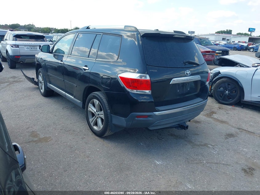 Vin: 5tdyk3eh5cs054067, lot: 46703302, toyota highlander limited v6 20123