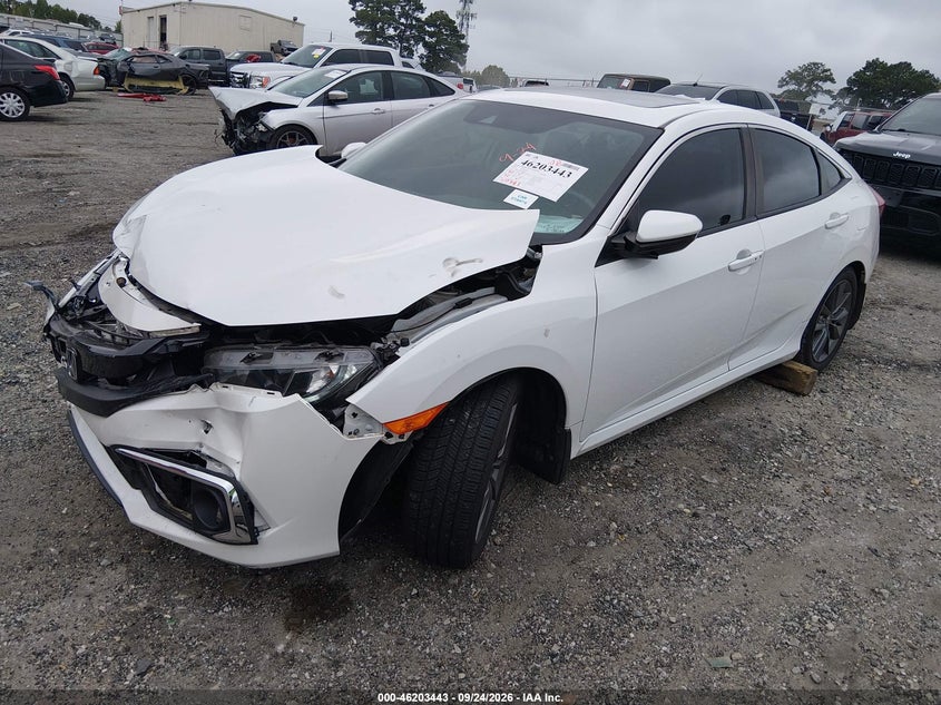 Vin: 19xfc1f70le009756, lot: 46703355, honda civic ex-l 20202