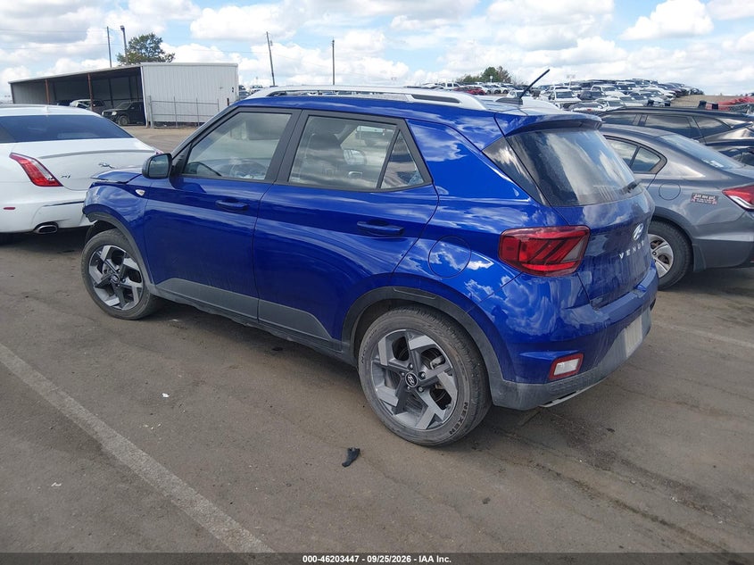 Vin: kmhrc8a32su377636, lot: 46703358, hyundai venue sel 20253