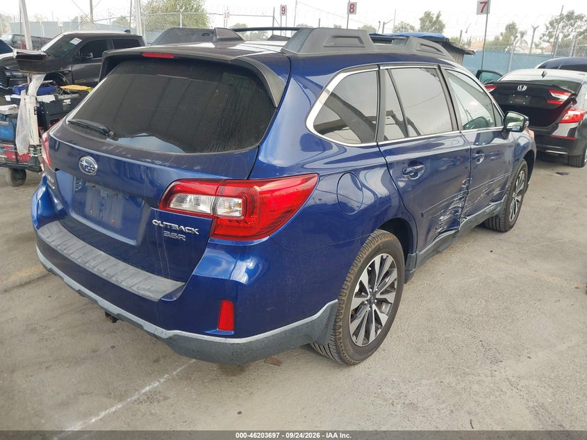 Vin: 4s4bsenc8g3358308, lot: 46703608, subaru outback 3.6r limited 20164
