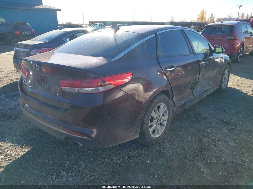 Vin: 5xxgt4l34gg100937, lot: 46703684, kia optima lx 20164