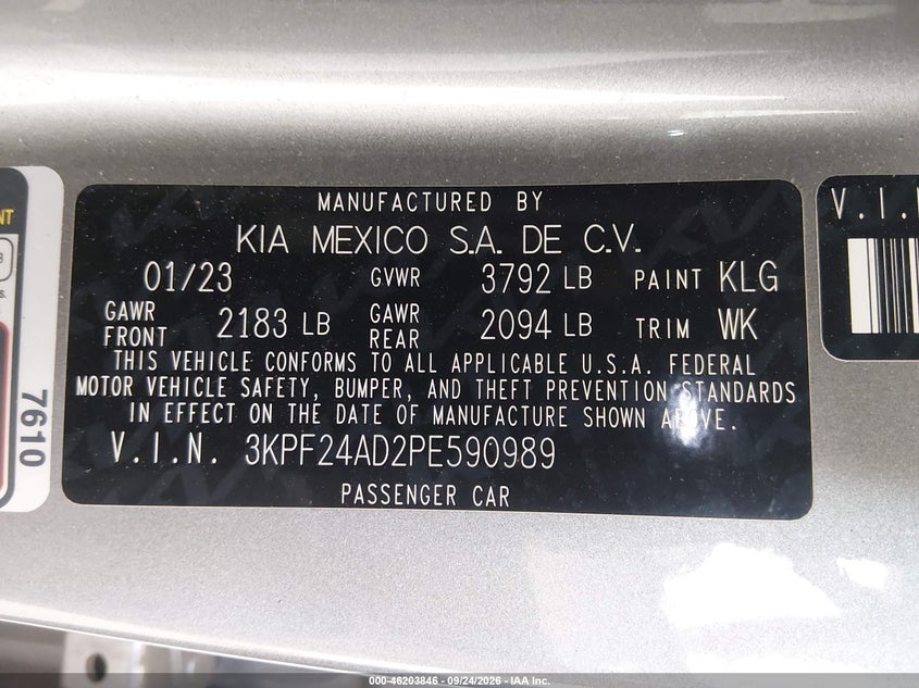 2023 KIA FUERTE LXS · Фото 9