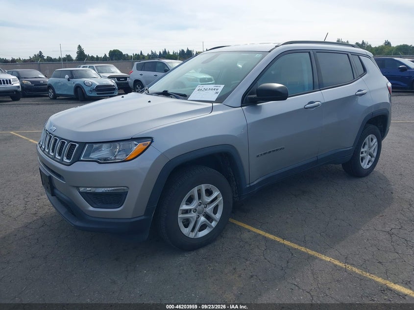 Vin: 3c4njdab7jt392294, lot: 46703870, jeep compass sport 4x4 20182