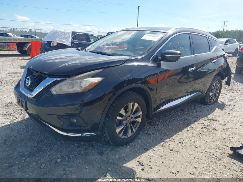 Vin: 5n1az2mh7fn258738, lot: 46703971, nissan murano sl 20152