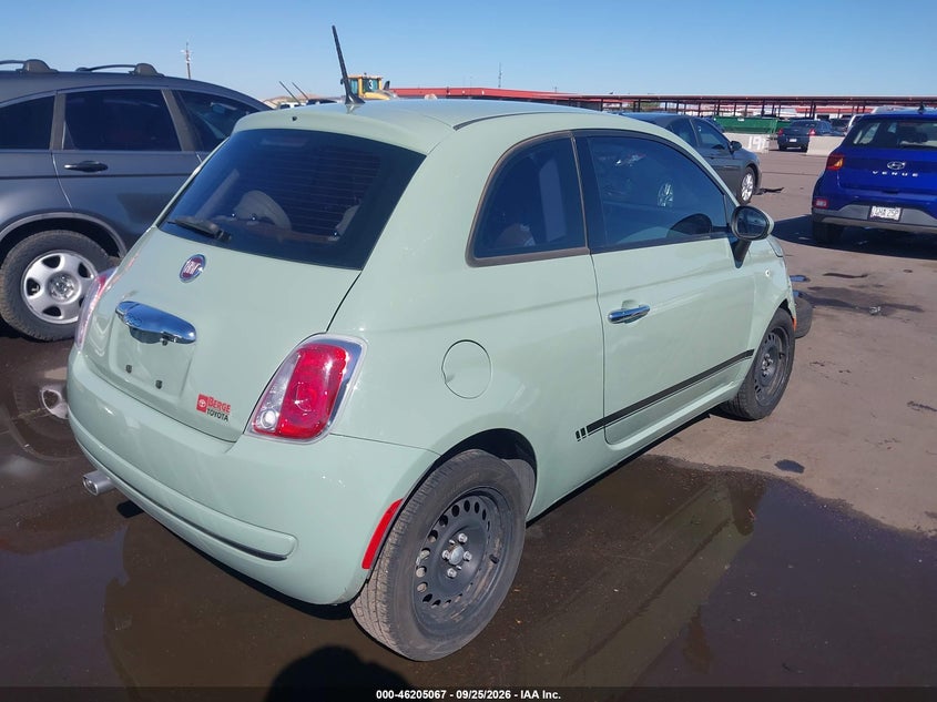Vin: 3c3cffar0ft624179, lot: 46704979, fiat 500 pop 20154
