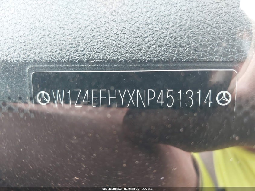 Vin: w1z4efhyxnp451314, lot: 46705164, mercedes-benz sprinter 2500 standard roof v6 20224