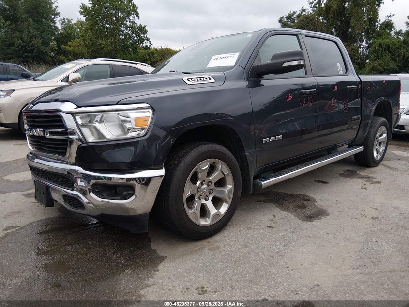 Vin: 1c6srfft1mn797166, lot: 46705289, ram 1500 big horn  4x4 5'7 box 20212