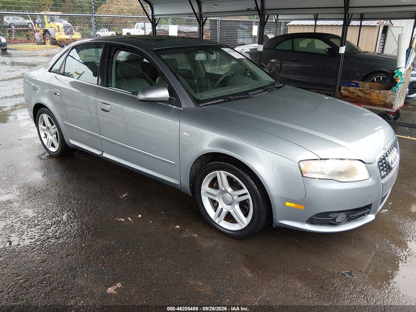 2008 Audi A4 2.0T, Удар сзади, IAAI, VIN WAUDF78E38A121990